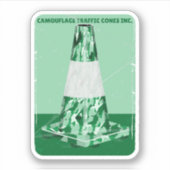 Camouflage rode kegel grappig verkeer kegel sticker (Voorkant)