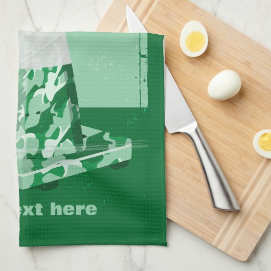 Camouflage rode kegel grappig verkeer kegel theedoek (Quarter Fold)