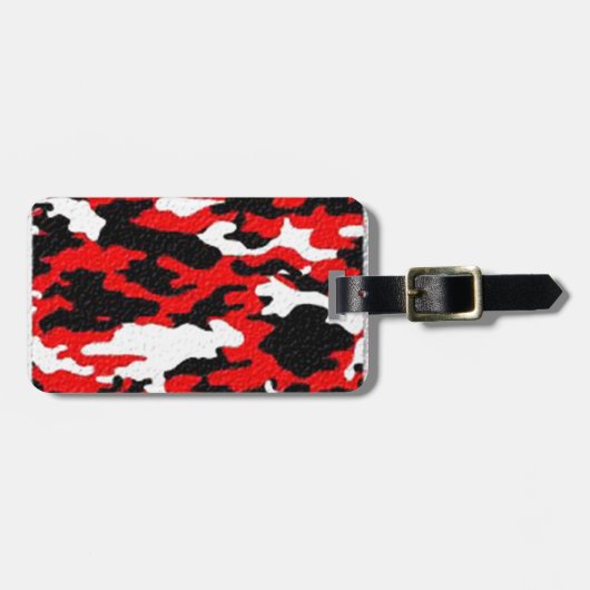 Camouflage Rode Patronen Bagagelabel (Voorkant horizontaal)