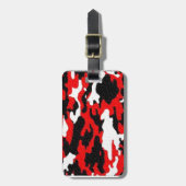 Camouflage Rode Patronen Bagagelabel (Voorkant verticaal)