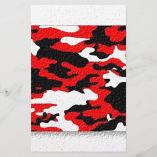 Camouflage Rode Patronen Briefpapier (Voorkant)