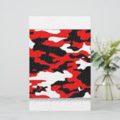 Camouflage Rode Patronen Briefpapier (Staand voorkant)