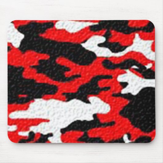 Camouflage Rode Patronen Muismat (Voorkant)
