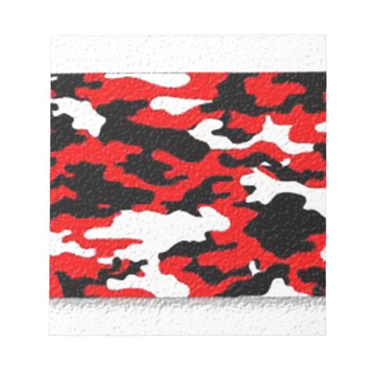 Camouflage Rode Patronen Notitieblok (Voorkant)