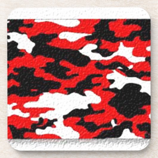 Camouflage Rode Patronen Onderzetter (Voorkant)