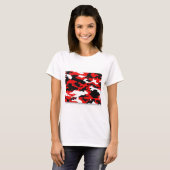 Camouflage Rode Patronen T-shirt (Voorkant volledig)