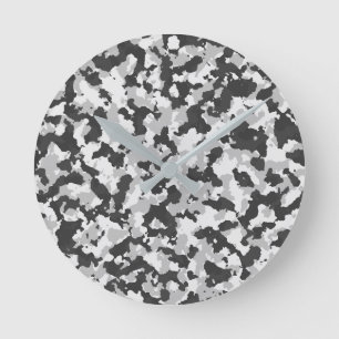 camouflage ronde klok