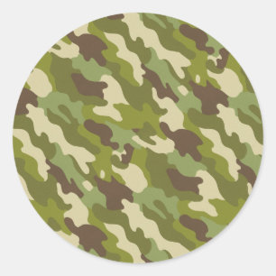Camouflage Ronde Sticker