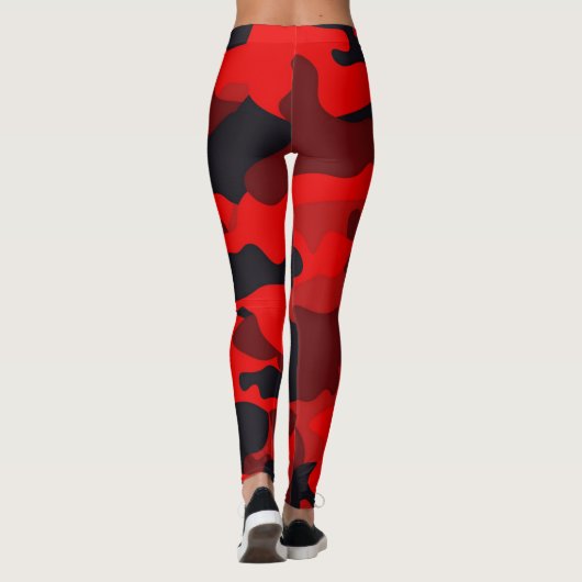 camouflage rood leggings (Achterkant)