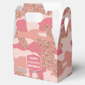 Camouflage Roos Gold Blush Roze Camo Leger Verjaar Bedankdoosjes (Geopend)