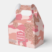 Camouflage Roos Gold Blush Roze Camo Leger Verjaar Bedankdoosjes (Voorkant Zijde)