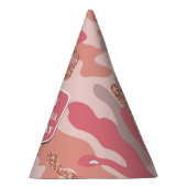 Camouflage Roos Gold Blush Roze Camo Leger Verjaar Feesthoedjes (Rechts)