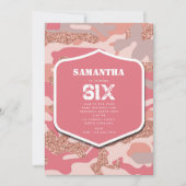 Camouflage Roos Gold Blush Roze Camo Leger Verjaar Kaart (Voorkant)