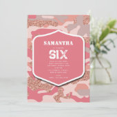Camouflage Roos Gold Blush Roze Camo Leger Verjaar Kaart (Staand voorkant)