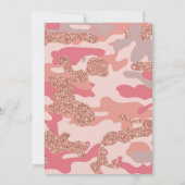 Camouflage Roos Gold Blush Roze Camo Leger Verjaar Kaart (Achterkant)