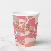 Camouflage Roos Gold Blush Roze Camo Leger Verjaar Papieren Bekers (Rechts)
