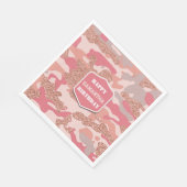 Camouflage Roos Gold Blush Roze Camo Leger Verjaar Servet (Hoek)