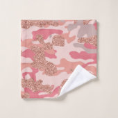 Camouflage Roos Gold Blush Roze Camo Legerpatroon Bad Handdoek (Wasdoekje)