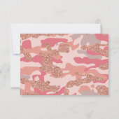 Camouflage Roos Gold Blush Roze Camo Legerpatroon Bedankkaart (Achterkant)