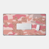 Camouflage Roos Gold Blush Roze Camo Legerpatroon Bureaumat (Keyboard & Muis)