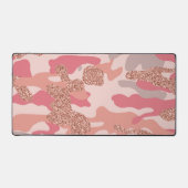 Camouflage Roos Gold Blush Roze Camo Legerpatroon Bureaumat (Voorkant)