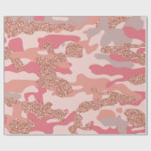 Camouflage Roos Gold Blush Roze Camo Legerpatroon Cadeaupapier (Vlak)