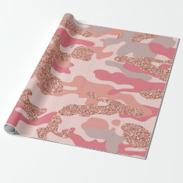 Camouflage Roos Gold Blush Roze Camo Legerpatroon Cadeaupapier