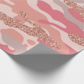 Camouflage Roos Gold Blush Roze Camo Legerpatroon Cadeaupapier (Hoek)
