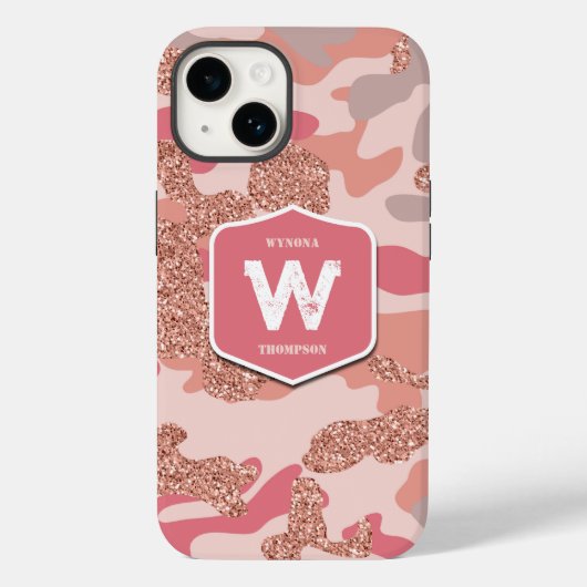 Camouflage Roos Gold Blush Roze Camo Legerpatroon Case-Mate iPhone Case (Achterkant)