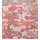 Camouflage Roos Gold Blush Roze Camo Legerpatroon Douchegordijn (Voorkant)