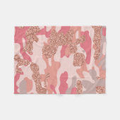 Camouflage Roos Gold Blush Roze Camo Legerpatroon Fleece Deken (Voorkant (Horizontaal))