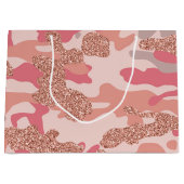 Camouflage Roos Gold Blush Roze Camo Legerpatroon Groot Cadeauzakje (Voorkant)