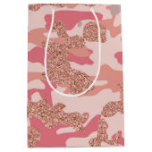 Camouflage Roos Gold Blush Roze Camo Legerpatroon Medium Cadeauzakje (Voorkant)