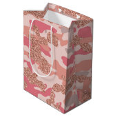 Camouflage Roos Gold Blush Roze Camo Legerpatroon Medium Cadeauzakje (Achterkant Gekanteld)