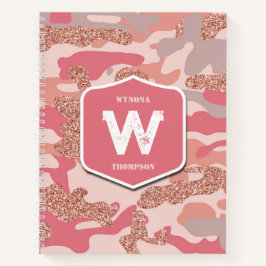 Camouflage Roos Gold Blush Roze Camo Legerpatroon Notitieboek