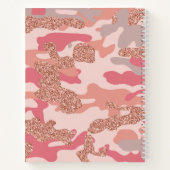 Camouflage Roos Gold Blush Roze Camo Legerpatroon Notitieboek (Achterkant)