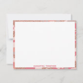 Camouflage Roos Gold Blush Roze Camo Legerpatroon Notitiekaartje (Voorkant)