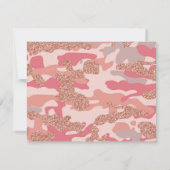 Camouflage Roos Gold Blush Roze Camo Legerpatroon Notitiekaartje (Achterkant)