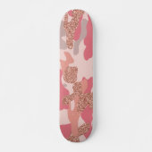 Camouflage Roos Gold Blush Roze Camo Legerpatroon Persoonlijk Skateboard (Voorkant)