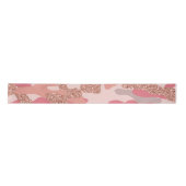 Camouflage Roos Gold Blush Roze Camo Legerpatroon Satijnen Lint (Voorkant)