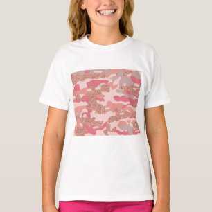 Camouflage Roos Gold Blush Roze Camo Legerpatroon T-shirt