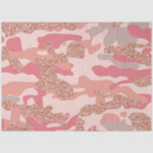 Camouflage Roos Gold Blush Roze Camo Legerpatroon Tissuepapier (Voorkant)