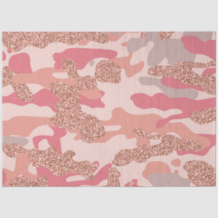 Camouflage Roos Gold Blush Roze Camo Legerpatroon Tissuepapier