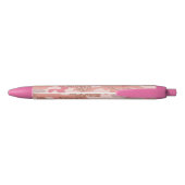 Camouflage Roos Goud Blush Roze Camo Patroon Zwarte Inkt Pen (Achterkant)