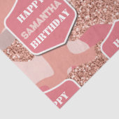 Camouflage Roos Goud Blush Roze Camo Verjaardagsna Tissuepapier (Detail)