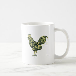 Camouflage Rooster Silhouette Koffiemok