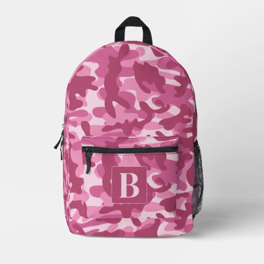 Camouflage Roze Cool Gepersonaliseerd Meisje Camo Bedrukte Rugzak (Voorkant)