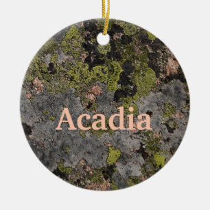 Camouflage Roze.Graniet Acadia Maine Kerstmis Keramisch Ornament