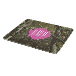 Camouflage + Roze monogram Snijplank
