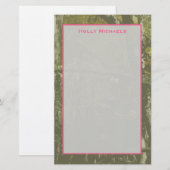 Camouflage & Roze, speciaal ontworpen schrijfwaren Briefpapier (Voorkant / Achterkant)